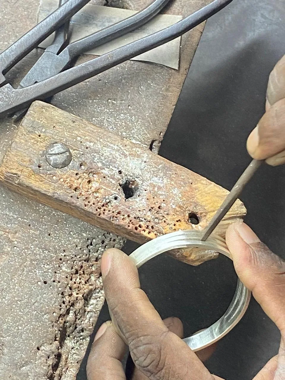 Artisan sterling silver jewellery being crafted by hand, Odyssey by Silver